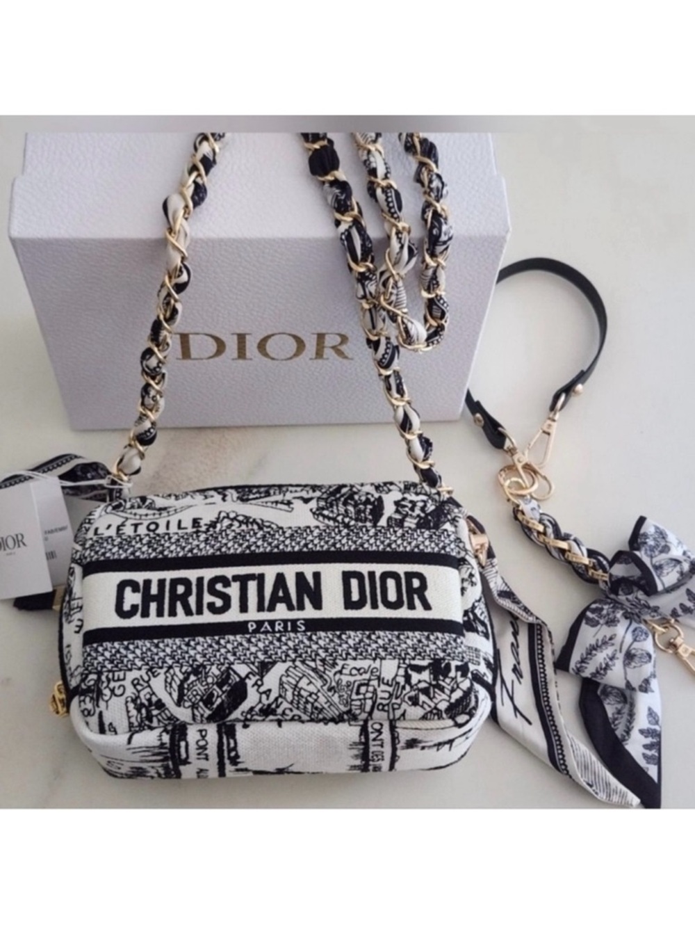 Dior Beauty Navy & White Logo Crossbody Bag